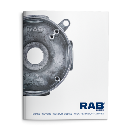 Cover page of RAB Design Lighting Construction Catalogue